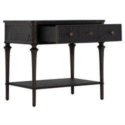 Andrea French Country Dark Oak Wood Nightstand|