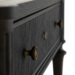 Andrea French Country Dark Oak Wood Nightstand|