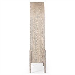 Ivan Updated Traditional White Oak Wood Arched Bookcase|