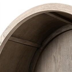 Ivan Updated Traditional White Oak Wood Arched Bookcase|