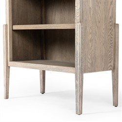Ivan Updated Traditional White Oak Wood Arched Bookcase|