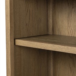 Ivan Updated Traditional Brown Oak Wood Arched Bookcase|