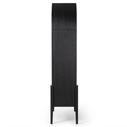 Ivan Updated Traditional Brown Black Oak Wood Arched Bookcase|