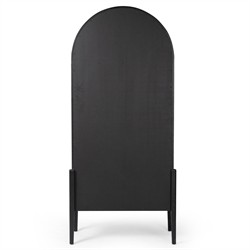 Ivan Updated Traditional Brown Black Oak Wood Arched Bookcase|