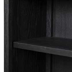 Ivan Updated Traditional Black Oak Wood Arched Bookcase|