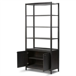 Genesis Rustic Lodge Smoked Black Oak Wood Bookcase|