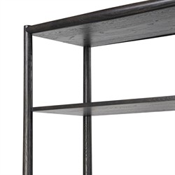 Genesis Rustic Lodge Smoked Black Oak Wood Bookcase|