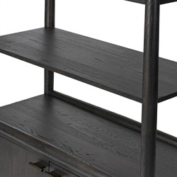 Genesis Rustic Lodge Smoked Black Oak Wood Bookcase|