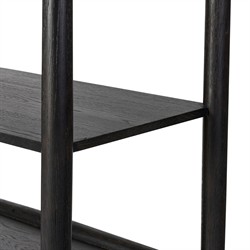 Genesis Rustic Lodge Smoked Black Oak Wood Bookcase|