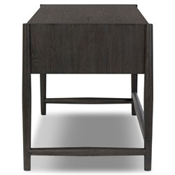 Genesis Rustic Lodge Smoked Black Oak Wood Executive Desk|