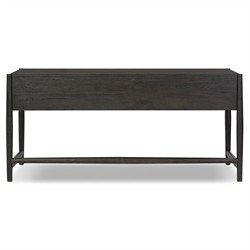 Genesis Rustic Lodge Smoked Black Oak Wood Executive Desk|