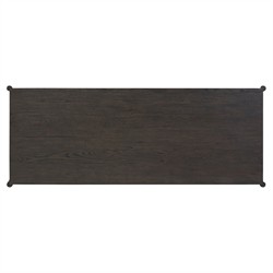 Genesis Rustic Lodge Smoked Black Oak Wood Executive Desk|