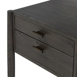 Genesis Rustic Lodge Smoked Black Oak Wood Executive Desk|