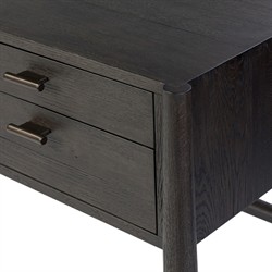 Genesis Rustic Lodge Smoked Black Oak Wood Executive Desk|