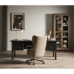 Miah Modern Classic Camel Sheepskin Office Chair|