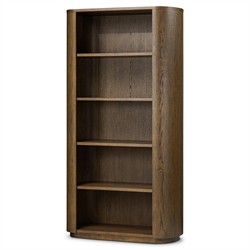 Mars Modern Classic Brown Oak Wood Bookcase|
