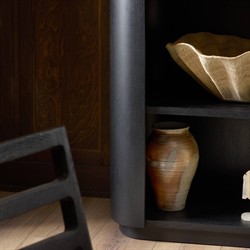 Mars Modern Classic Black Oak Wood Bookcase|
