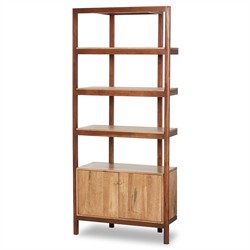 Rissa Modern Classic Brown Acacia Wood Bookcase|