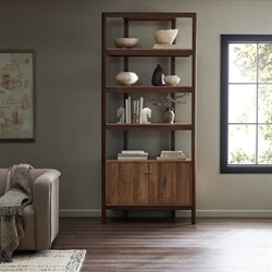 Rissa Modern Classic Brown Acacia Wood Bookcase|