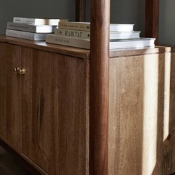 Rissa Modern Classic Brown Acacia Wood Bookcase|