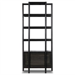 Rissa Modern Classic Black Acacia Wood Bookcase|