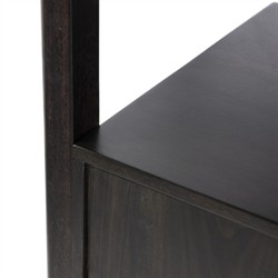 Rissa Modern Classic Black Acacia Wood Bookcase|