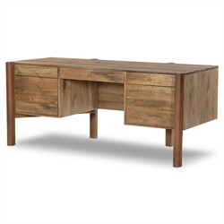 Rissa Modern Classic Brown Acacia Wood Desk|