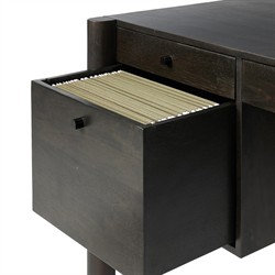 Rissa Modern Classic Black Acacia Wood Desk|