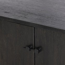 Rissa Modern Classic Black Acacia Wood Wide Bookcase|