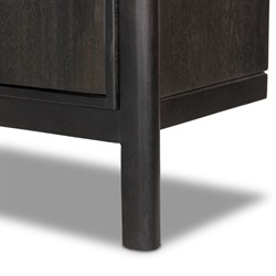 Rissa Modern Classic Black Acacia Wood Wide Bookcase|