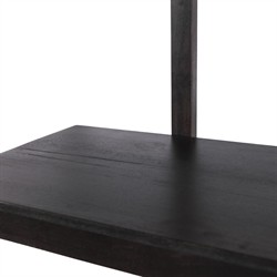 Rissa Modern Classic Black Acacia Wood Wide Bookcase|