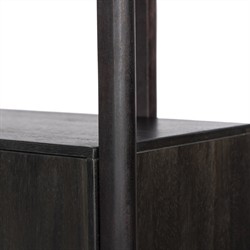 Rissa Modern Classic Black Acacia Wood Wide Bookcase|