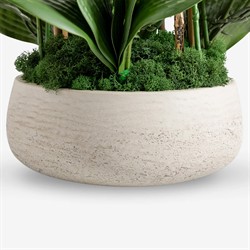 Bree Updated Traditional White Orchid Faux Floral Arrangement|