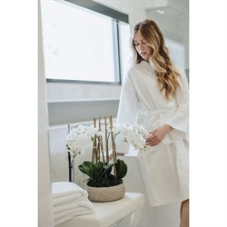 Bree Updated Traditional White Orchid Faux Floral Arrangement|