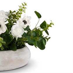 Lorianne Updated Traditional White Mixed Faux Floral Centerpiece|