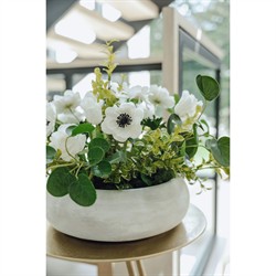 Lorianne Updated Traditional White Mixed Faux Floral Centerpiece|