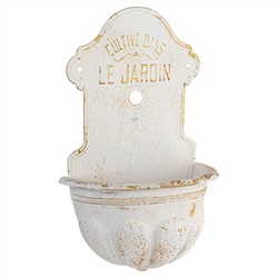 Noemi French Country Distressed White Iron Wall Mounted Planter|