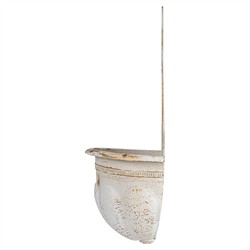 Noemi French Country Distressed White Iron Wall Mounted Planter|