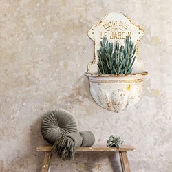 Noemi French Country Distressed White Iron Wall Mounted Planter|