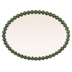 Eisley French Country Green Iron Beaded Frame Wall Mirror|