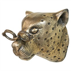 Crosby Updated Traditional Antique Brass Aluminum Cheetah Wall Sculpture|