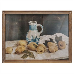 Harlan Traditional Yellow Citrus Still Life Brown Frame Illustration - 18x24|