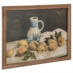 Harlan Traditional Yellow Citrus Still Life Brown Frame Illustration - 18x24|