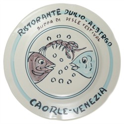 Coraline Coastal Multicolor Stoneware Hotel Restaurant Plate - Set of 12|