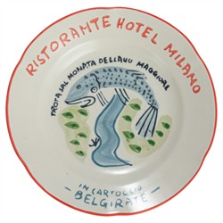 Coraline Coastal Multicolor Stoneware Hotel Restaurant Plate - Set of 12|