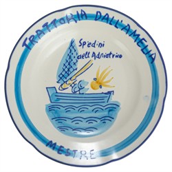 Coraline Coastal Multicolor Stoneware Hotel Restaurant Plate - Set of 12|
