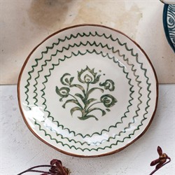 Phineas Traditional Cream Stoneware Multicolor Patterned Plate - Set of 12|