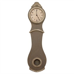 Viveca French Country Distressed Grey Reclaimed Wood Grandfather Wall Clock|