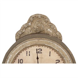 Viveca French Country Distressed Grey Reclaimed Wood Grandfather Wall Clock|