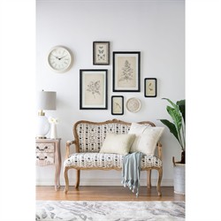 Cressida Traditional Grey Floral Black Frame Multipanel Illustration - 23x16|